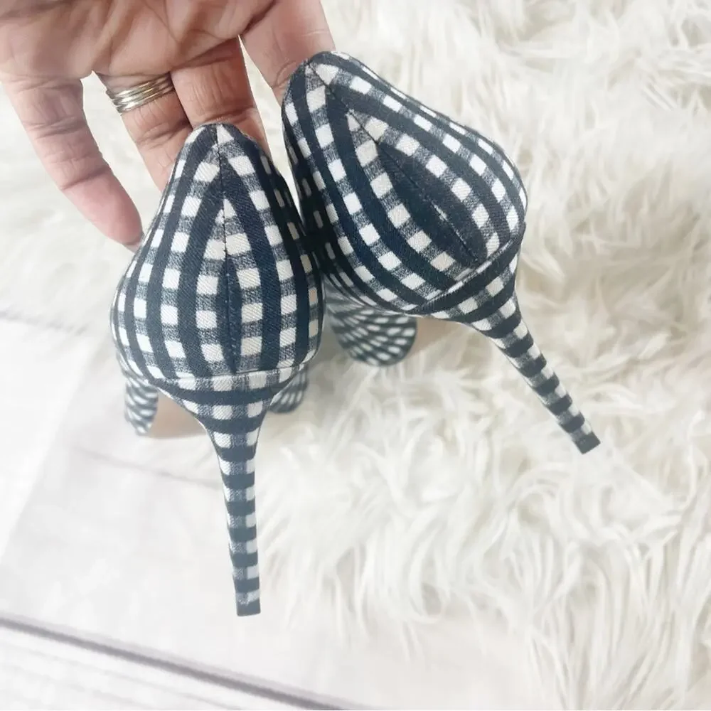 Banana Republic Women's‎ Fabric Gingham Pumps in Black Size 7.5